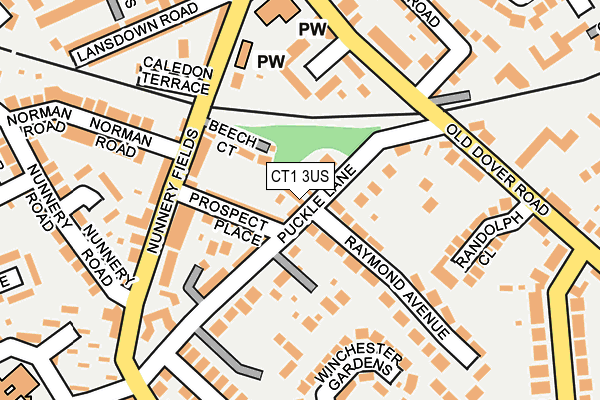 CT1 3US map - OS OpenMap – Local (Ordnance Survey)