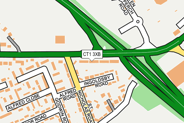 CT1 3XB map - OS OpenMap – Local (Ordnance Survey)