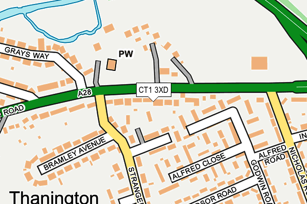 CT1 3XD map - OS OpenMap – Local (Ordnance Survey)