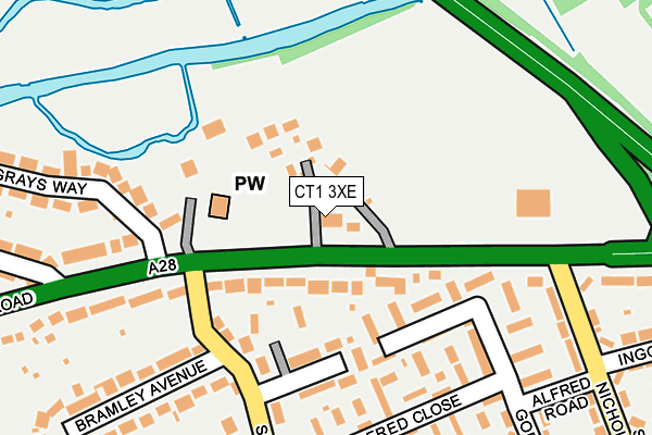 CT1 3XE map - OS OpenMap – Local (Ordnance Survey)