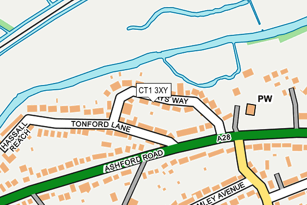CT1 3XY map - OS OpenMap – Local (Ordnance Survey)