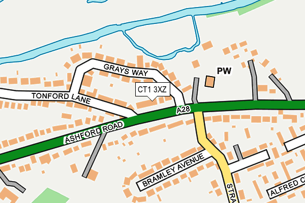 CT1 3XZ map - OS OpenMap – Local (Ordnance Survey)