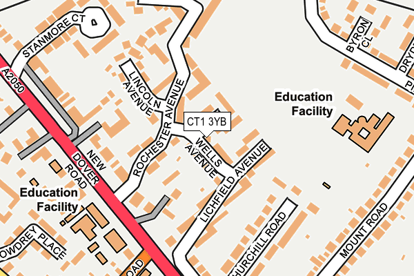 CT1 3YB map - OS OpenMap – Local (Ordnance Survey)