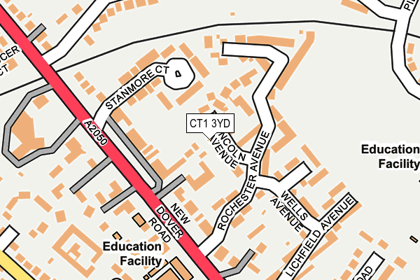 CT1 3YD map - OS OpenMap – Local (Ordnance Survey)