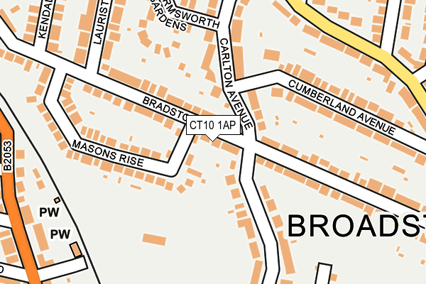 CT10 1AP map - OS OpenMap – Local (Ordnance Survey)