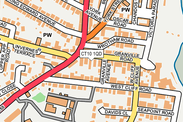 Map of 14 GRANVILLE ROAD BROADSTAIRS LTD at local scale