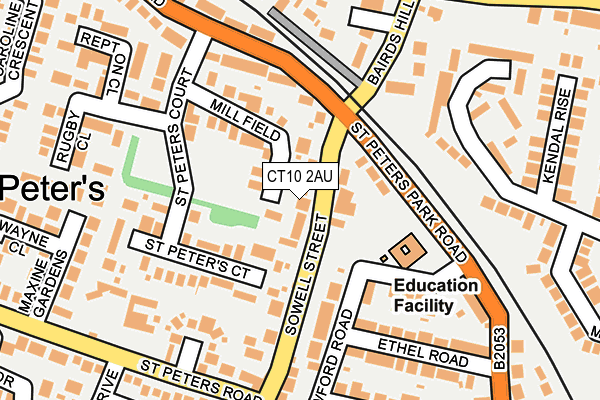 CT10 2AU map - OS OpenMap – Local (Ordnance Survey)