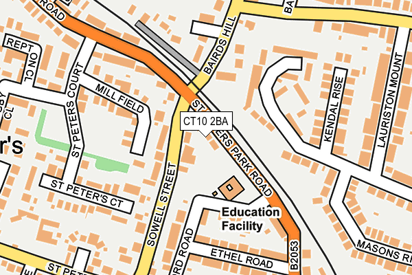 CT10 2BA map - OS OpenMap – Local (Ordnance Survey)