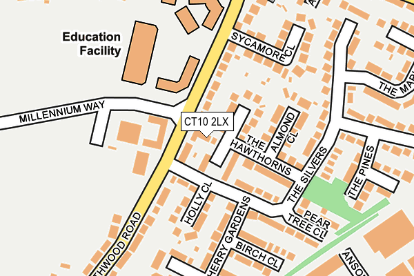 CT10 2LX map - OS OpenMap – Local (Ordnance Survey)