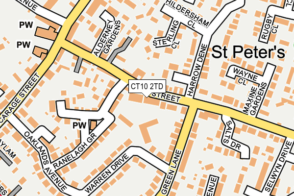 CT10 2TD map - OS OpenMap – Local (Ordnance Survey)