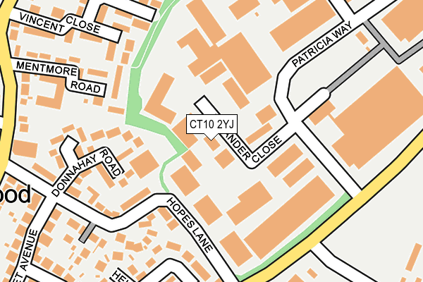 CT10 2YJ map - OS OpenMap – Local (Ordnance Survey)