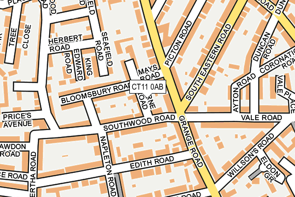 CT11 0AB map - OS OpenMap – Local (Ordnance Survey)