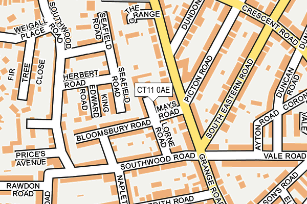 CT11 0AE map - OS OpenMap – Local (Ordnance Survey)