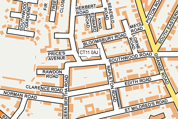 CT11 0AJ map - OS OpenMap – Local (Ordnance Survey)