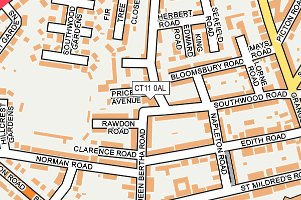 CT11 0AL map - OS OpenMap – Local (Ordnance Survey)