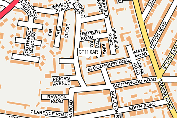 CT11 0AR map - OS OpenMap – Local (Ordnance Survey)