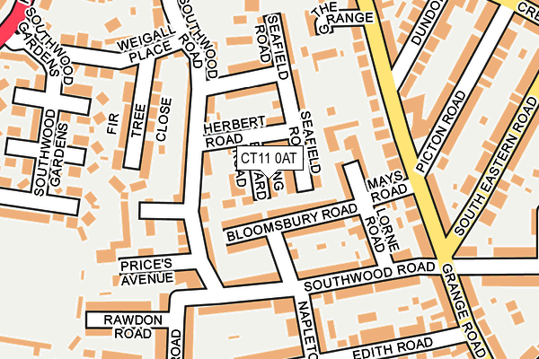 CT11 0AT map - OS OpenMap – Local (Ordnance Survey)