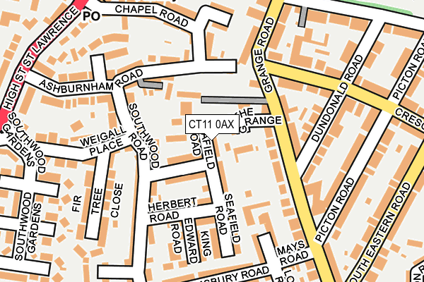CT11 0AX map - OS OpenMap – Local (Ordnance Survey)