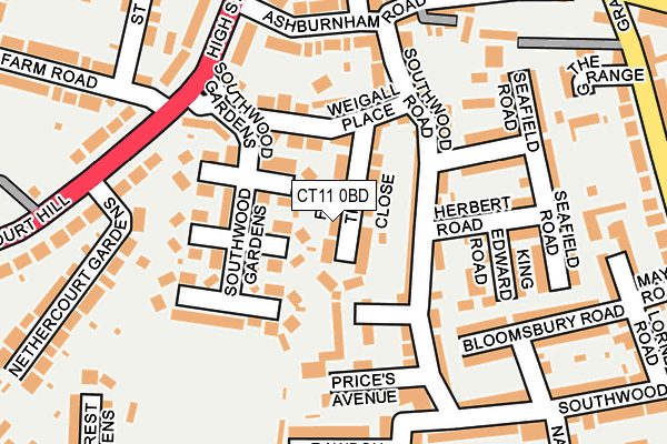 CT11 0BD map - OS OpenMap – Local (Ordnance Survey)