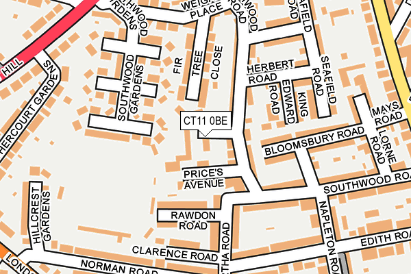 CT11 0BE map - OS OpenMap – Local (Ordnance Survey)
