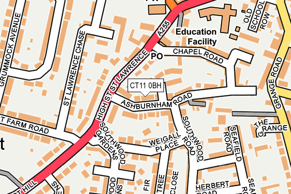 CT11 0BH map - OS OpenMap – Local (Ordnance Survey)