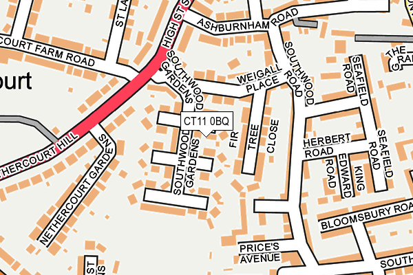 CT11 0BQ map - OS OpenMap – Local (Ordnance Survey)