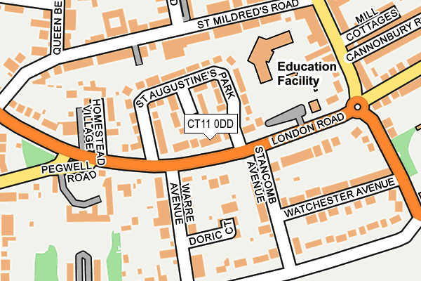 CT11 0DD map - OS OpenMap – Local (Ordnance Survey)