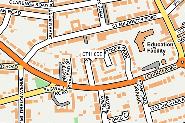 CT11 0DE map - OS OpenMap – Local (Ordnance Survey)