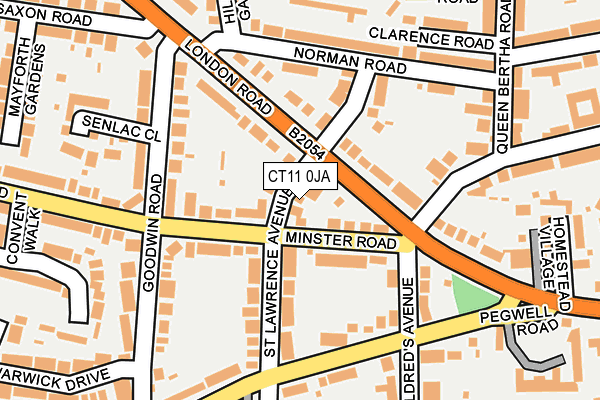 CT11 0JA map - OS OpenMap – Local (Ordnance Survey)