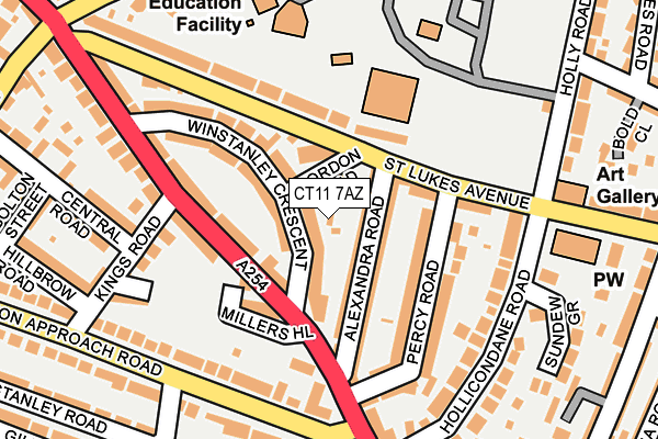 CT11 7AZ map - OS OpenMap – Local (Ordnance Survey)