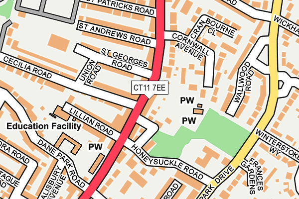 CT11 7EE map - OS OpenMap – Local (Ordnance Survey)