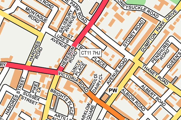 CT11 7HJ map - OS OpenMap – Local (Ordnance Survey)