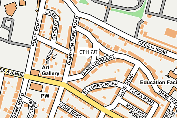 CT11 7JT map - OS OpenMap – Local (Ordnance Survey)