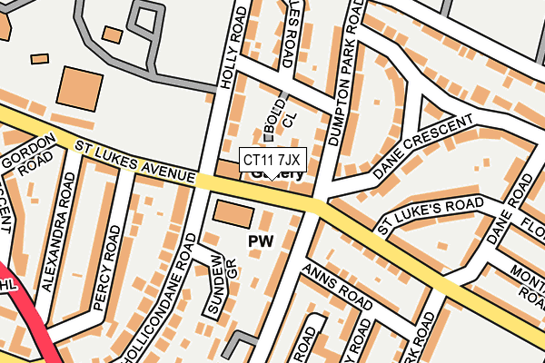 CT11 7JX map - OS OpenMap – Local (Ordnance Survey)