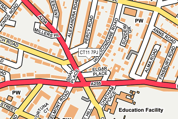 CT11 7PJ map - OS OpenMap – Local (Ordnance Survey)