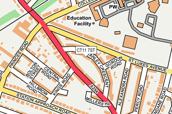 CT11 7ST map - OS OpenMap – Local (Ordnance Survey)