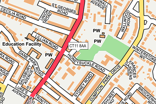 CT11 8AA map - OS OpenMap – Local (Ordnance Survey)