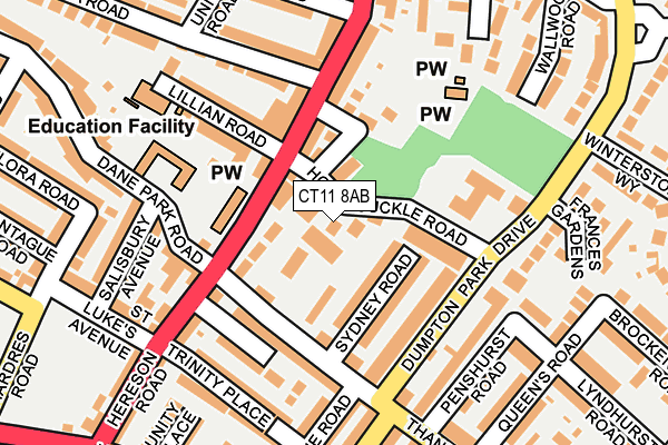 CT11 8AB map - OS OpenMap – Local (Ordnance Survey)