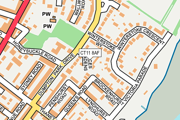 CT11 8AF map - OS OpenMap – Local (Ordnance Survey)
