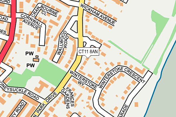 CT11 8AN map - OS OpenMap – Local (Ordnance Survey)