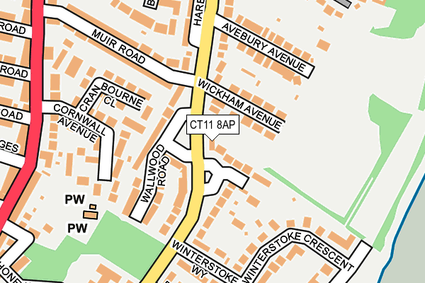 CT11 8AP map - OS OpenMap – Local (Ordnance Survey)