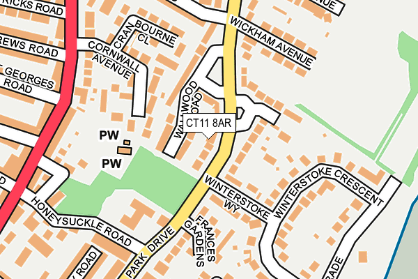 CT11 8AR map - OS OpenMap – Local (Ordnance Survey)