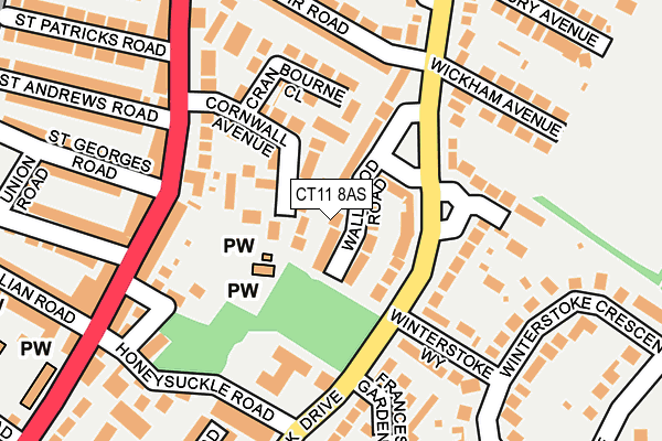 CT11 8AS map - OS OpenMap – Local (Ordnance Survey)