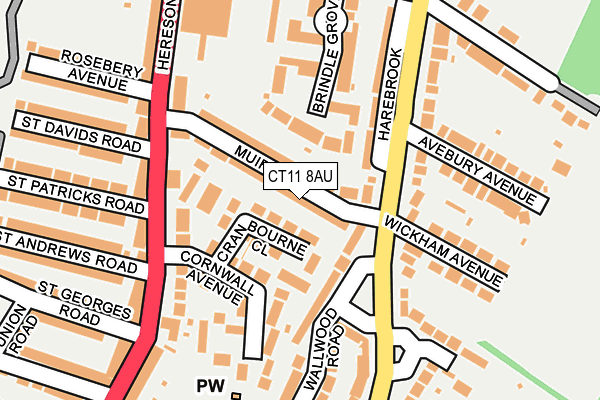 CT11 8AU map - OS OpenMap – Local (Ordnance Survey)