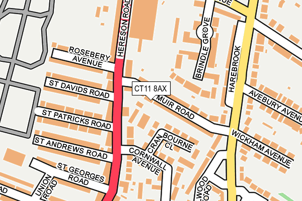 CT11 8AX map - OS OpenMap – Local (Ordnance Survey)
