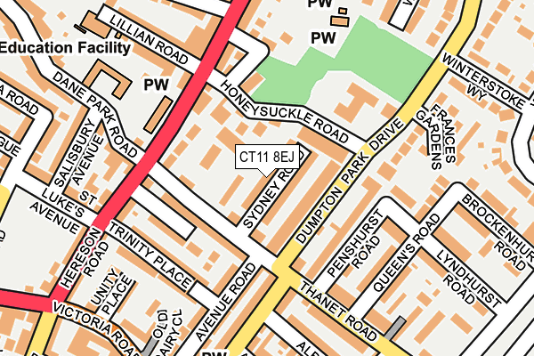 CT11 8EJ map - OS OpenMap – Local (Ordnance Survey)