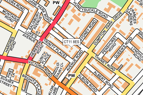 CT11 8ES map - OS OpenMap – Local (Ordnance Survey)