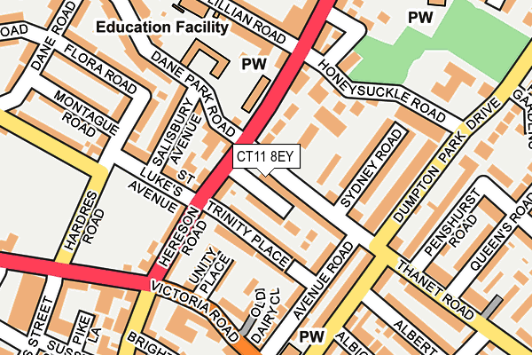CT11 8EY map - OS OpenMap – Local (Ordnance Survey)