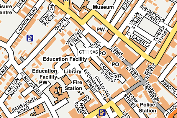 CT11 9AS map - OS OpenMap – Local (Ordnance Survey)