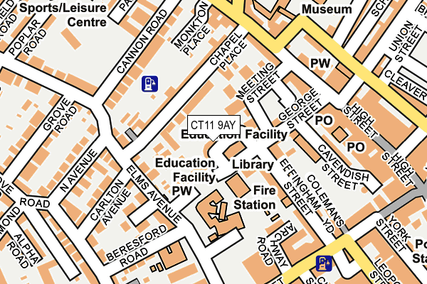 CT11 9AY map - OS OpenMap – Local (Ordnance Survey)